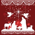 Merry Christmas banner with Nightly christmas scenery