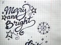 Merry and Bright calligraphic background