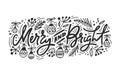 Merry And Bright Christmas Lettering