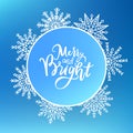 Merry and Bright Print, Lettering Text Vector