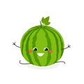 Merry cartoon watermelon doing the splits