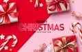 Merry chirstmas text vector background design. Christmas and happy new year in empty space