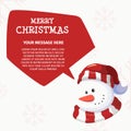 Merry Chistmas and Happy New Year Snowman Head Design Royalty Free Stock Photo