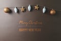 Merry Chrismas and Happy New Year, christmas ball hanging on the background Royalty Free Stock Photo