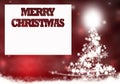 Merry Chrismtas space fur text red star tree und white card snow