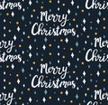 Merry Christamas letters seamless vector pattern