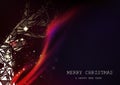 Merry Christmas abstract background and glowing reindeer polygon fantasy galaxy stars concept, animals guardian luxury celebrate