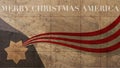 Merry Christmas America Illustration. Star of Bethlehem and Stripes Royalty Free Stock Photo