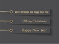 Merry Christmas andHappy New Year tags. Vector illustration