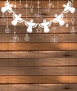 Merry Christmas background with Angels and toys Royalty Free Stock Photo