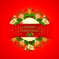 Merry Christmas Background with circular frame