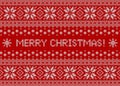 Merry Christmas background. Knitted scandinavian pattern.