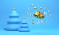 Merry Christmas background with shining gold ornaments. Christmas tree,  snowflakes, gift, candy Royalty Free Stock Photo