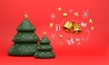 Merry Christmas background with shining gold ornaments. Christmas tree,  snowflakes, gift, candy Royalty Free Stock Photo