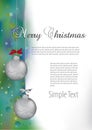 Merry Christmas background silver balls Royalty Free Stock Photo