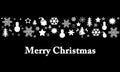 Merry Christmas  background with snowflakes on black backgound Royalty Free Stock Photo