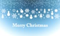 Merry Christmas  background with snowflakes on blue backgound Royalty Free Stock Photo