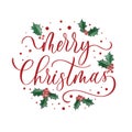 Merry Christmas background with typography, lettering. Greeting card. banner and poster. Royalty Free Stock Photo