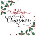 Merry Christmas background with typography, lettering. Greeting card. banner and poster Royalty Free Stock Photo