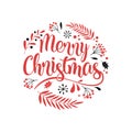 Merry Christmas Background with Typography, Lettering. Greeting card, banner and poster Royalty Free Stock Photo