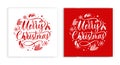 Merry Christmas background with typography, lettering. Greeting card. banner and poster. Royalty Free Stock Photo