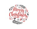 Merry Christmas Background with Typography, Lettering. Greeting card, banner and poster Royalty Free Stock Photo