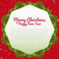 Merry Christmas background with xmas tree frame