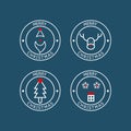 Merry christmas badge vector flat design Royalty Free Stock Photo