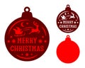 Merry Christmas ball template for laser and paper cutting. Vector toy Royalty Free Stock Photo