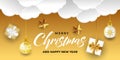 Merry Christmas Banner Background vector. Christmas vector Background with decorative element illustration. Merry christmas and Royalty Free Stock Photo