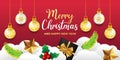 Merry Christmas Banner Background vector. Christmas vector Background with decorative element illustration. Merry christmas and Royalty Free Stock Photo