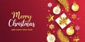 Merry Christmas Banner Background vector. Christmas vector Background with decorative element illustration. Merry christmas and Royalty Free Stock Photo