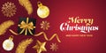 Merry Christmas Banner Background vector. Christmas vector Background with decorative element illustration. Merry christmas and Royalty Free Stock Photo