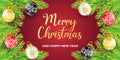 Merry Christmas Banner Background vector. Christmas vector Background with decorative element illustration. Merry christmas and Royalty Free Stock Photo