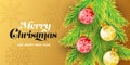 Merry Christmas Banner Background vector. Christmas vector Background with decorative element illustration. Merry christmas and Royalty Free Stock Photo