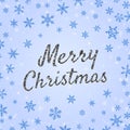 Merry Christmas banner design with shiny black glittering text, Royalty Free Stock Photo