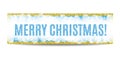 Merry Christmas banner golden frame and snowflakes