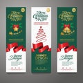 Merry Christmas banner vertical background, vector illustration