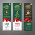 Merry Christmas banner vertical background, vector illustration