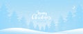 Merry christmas banner, winter card with forest wish lettering, winter forest christmas background. Festive template for Royalty Free Stock Photo