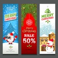 Merry Christmas, banners design vertical collections Royalty Free Stock Photo