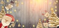 Merry Christmas banners with gift star Santa claus Royalty Free Stock Photo