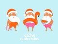 Merry Christmas at the beach. Summer Santa characters. Tropical Christmas and Happy New Year Royalty Free Stock Photo