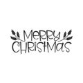 Merry Christmas black hand written lettering phrase