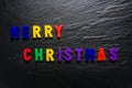 Merry Christmas - Black Slate Texture Background - Stone - Grunge Texture Royalty Free Stock Photo