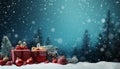merry christmas blue background, xmas winter snow with copy space Royalty Free Stock Photo