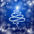 Merry Christmas and Sparkling Pine Tree Royalty Free Stock Photo