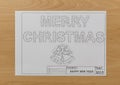 Merry Christmas Blueprint Royalty Free Stock Photo