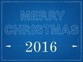 Merry Christmas 2016 - Blueprint Royalty Free Stock Photo