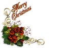 Merry Christmas border baubles greeting card Royalty Free Stock Photo